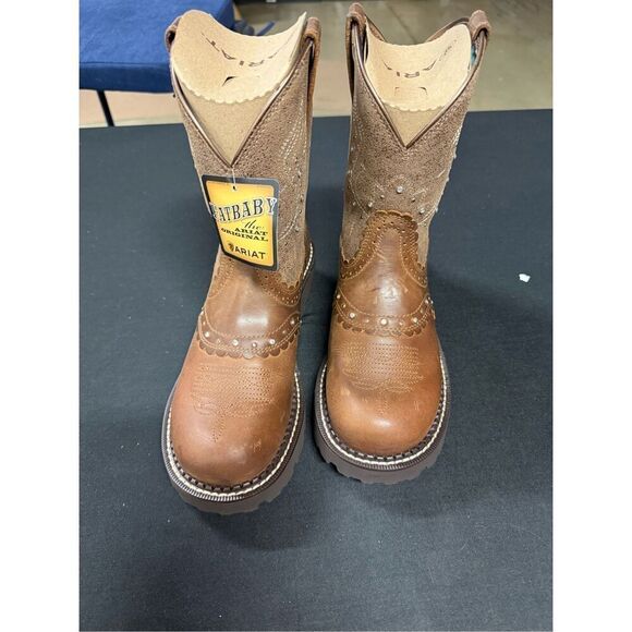 New Ariat Gembaby Distressed Brown Copper Metallic Western Boots 7.5 - Picture 2 of 7